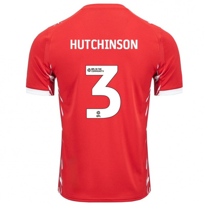 Danxen Kinderen Reece Hutchinson #3 Rood Wit Thuisshirt Thuistenue 2025/26 T-Shirt