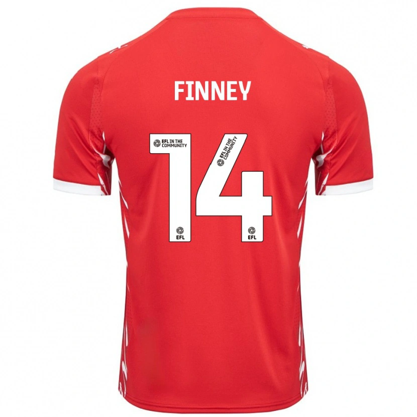 Danxen Kinderen Charlie Finney #14 Rood Wit Thuisshirt Thuistenue 2025/26 T-Shirt