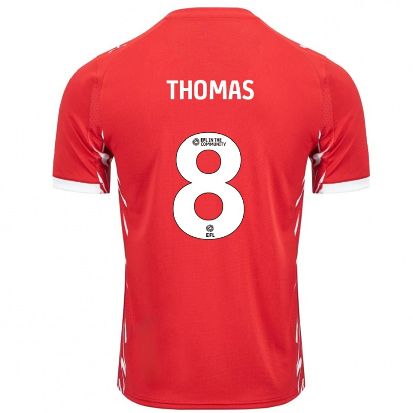 Danxen Kinderen Conor Thomas #8 Rood Wit Thuisshirt Thuistenue 2025/26 T-Shirt