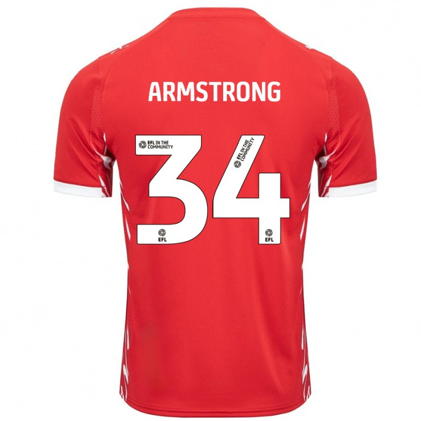 Danxen Kinderen Oliver Armstrong #34 Rood Wit Thuisshirt Thuistenue 2025/26 T-Shirt