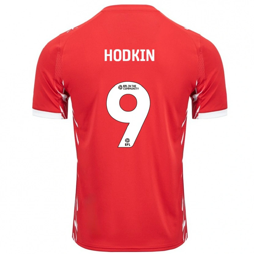 Danxen Kinderen Jordan Hodkin #9 Rood Wit Thuisshirt Thuistenue 2025/26 T-Shirt