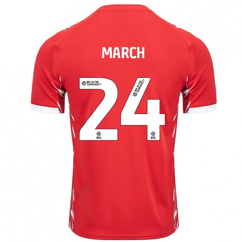 Danxen Kinderen Josh March #24 Rood Wit Thuisshirt Thuistenue 2025/26 T-Shirt