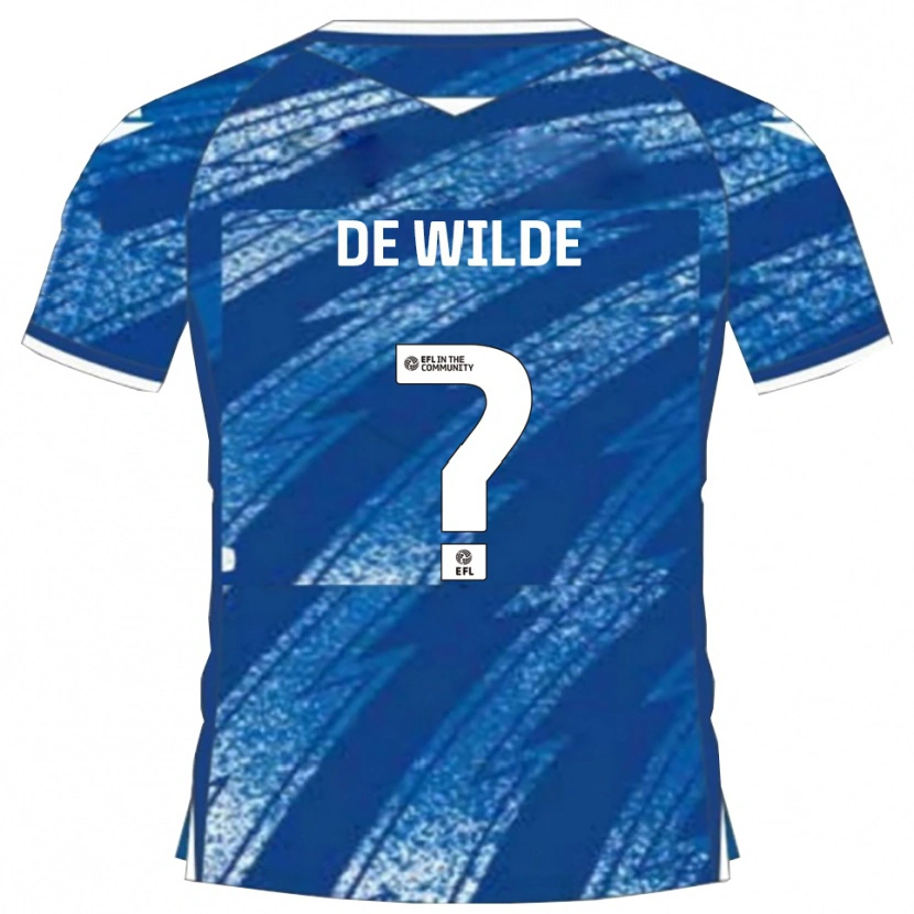 Danxen Kinderen William De Wilde #0 Blauw Wit Thuisshirt Thuistenue 2025/26 T-Shirt