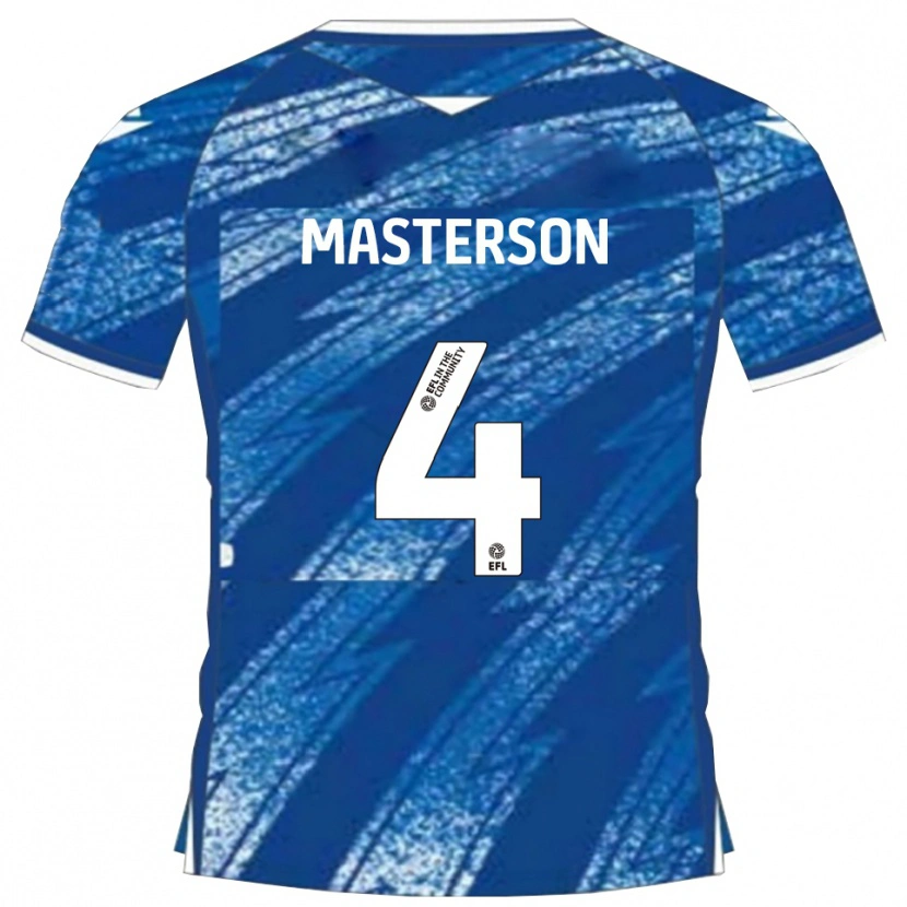 Danxen Kinderen Conor Masterson #4 Blauw Wit Thuisshirt Thuistenue 2025/26 T-Shirt