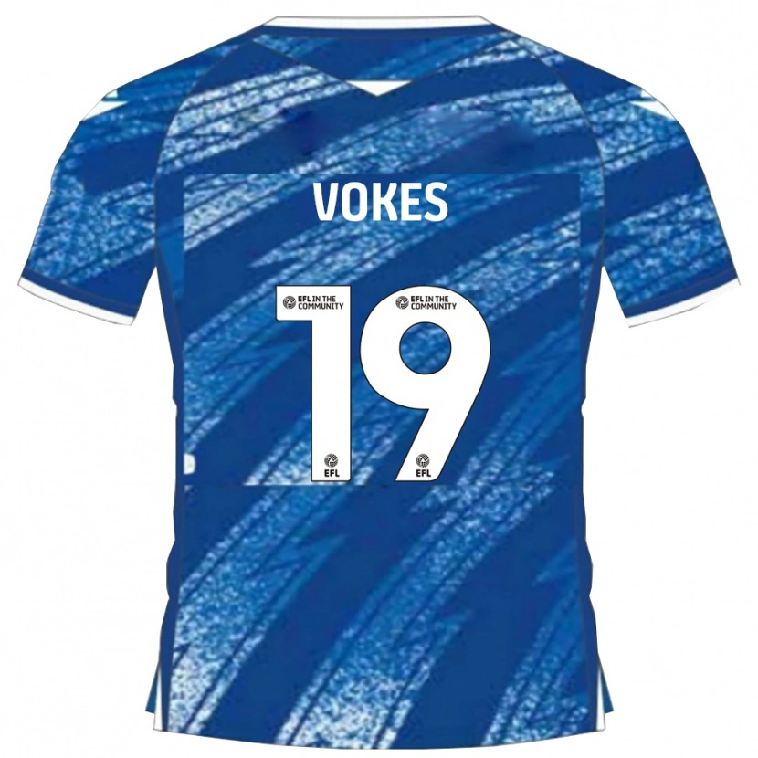 Danxen Kinderen Sam Vokes #19 Blauw Wit Thuisshirt Thuistenue 2025/26 T-Shirt
