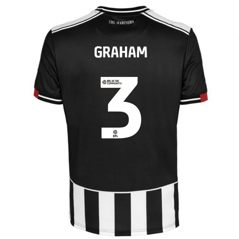 Danxen Kinderen Alex Graham #3 Zwart Wit Rood Thuisshirt Thuistenue 2025/26 T-Shirt