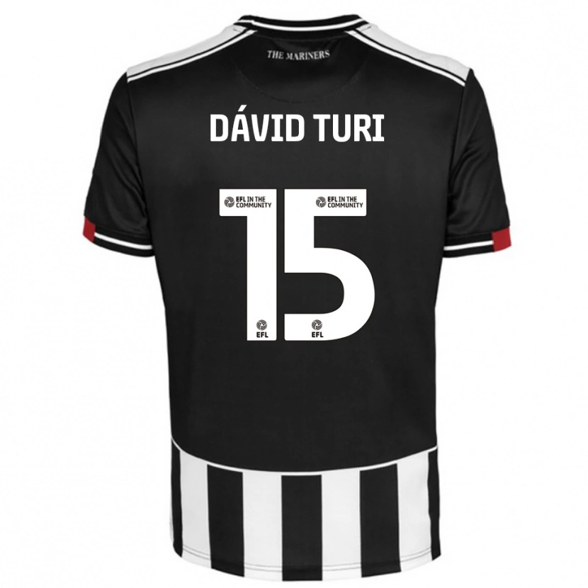 Danxen Kinderen Géza Dávid Turi #15 Zwart Wit Rood Thuisshirt Thuistenue 2025/26 T-Shirt
