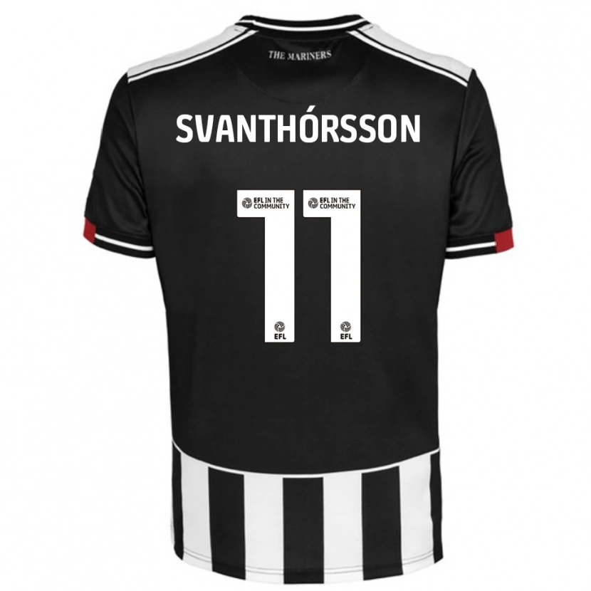 Danxen Kinderen Jason Dadi Svanthórsson #11 Zwart Wit Rood Thuisshirt Thuistenue 2025/26 T-Shirt