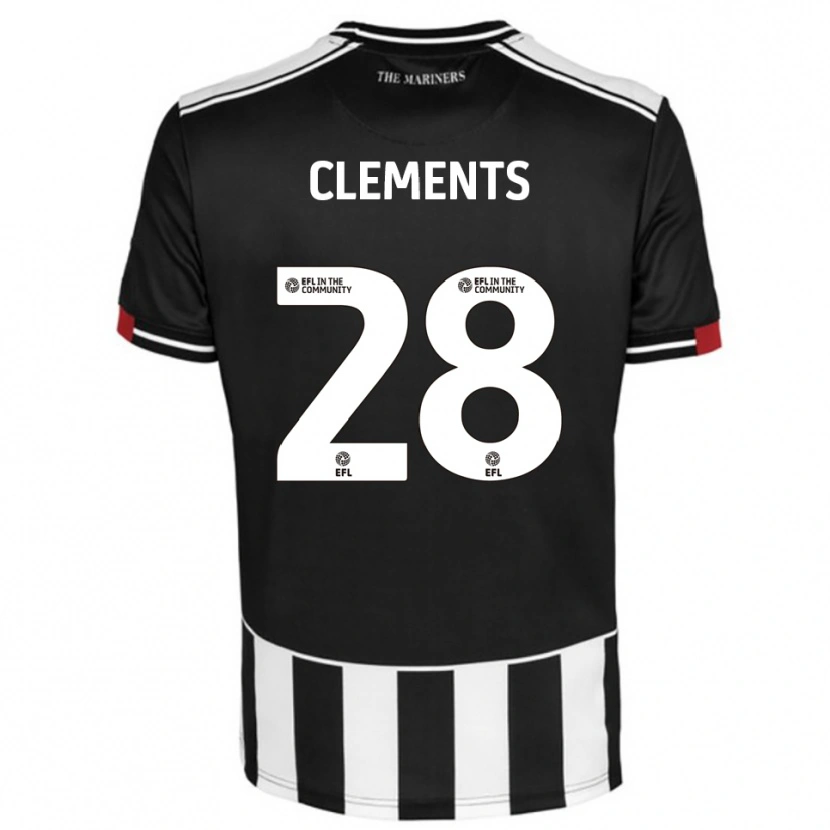 Danxen Kinderen Charlie Clements #28 Zwart Wit Rood Thuisshirt Thuistenue 2025/26 T-Shirt