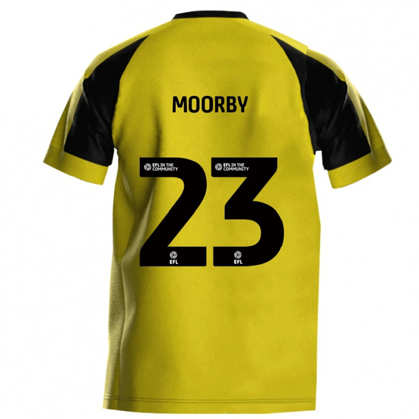 Danxen Kinderen James Moorby #23 Geel Grijs Thuisshirt Thuistenue 2025/26 T-Shirt