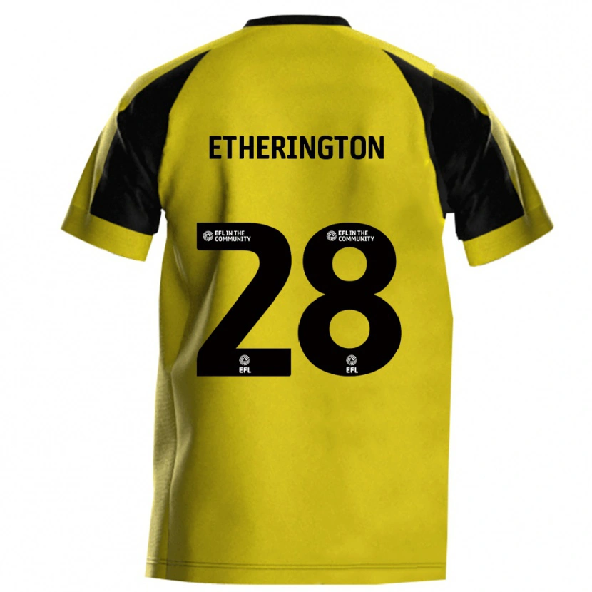 Danxen Kinderen Marcus Etherington #28 Geel Grijs Thuisshirt Thuistenue 2025/26 T-Shirt