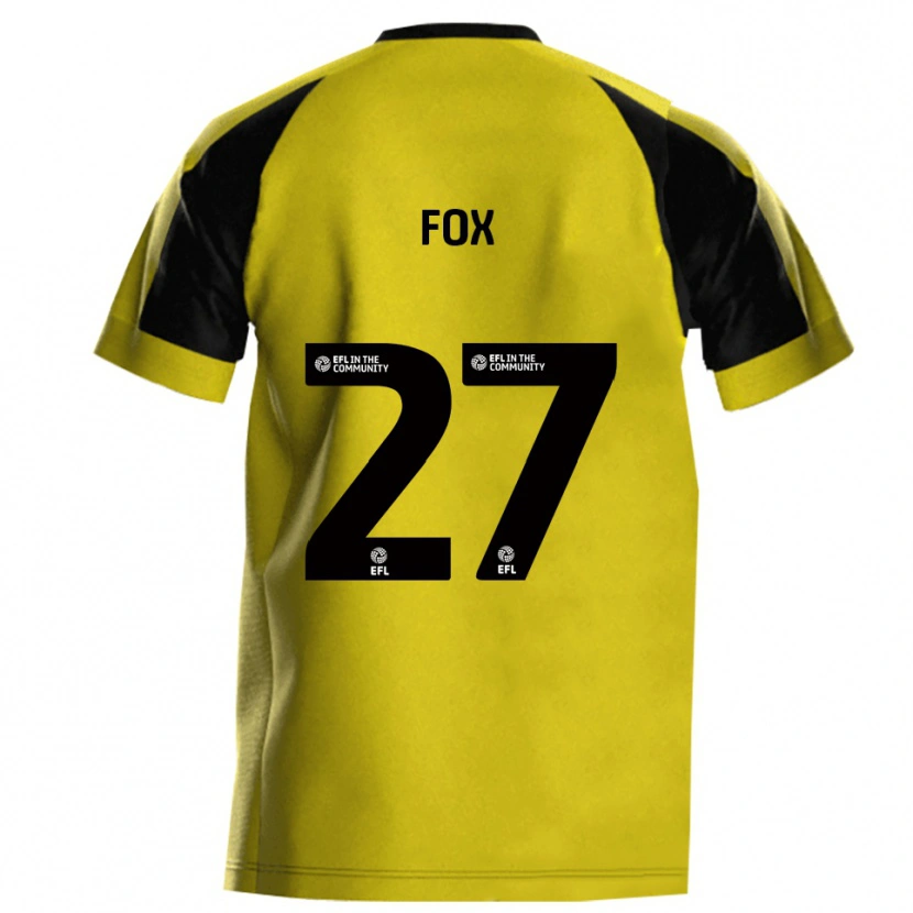 Danxen Kinderen Ben Fox #27 Geel Grijs Thuisshirt Thuistenue 2025/26 T-Shirt