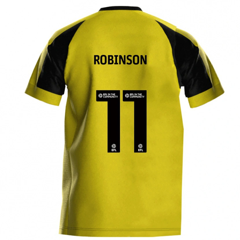 Danxen Kinderen Oli Robinson #11 Geel Grijs Thuisshirt Thuistenue 2025/26 T-Shirt