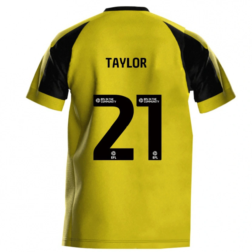 Danxen Kinderen Ellis Taylor #21 Geel Grijs Thuisshirt Thuistenue 2025/26 T-Shirt