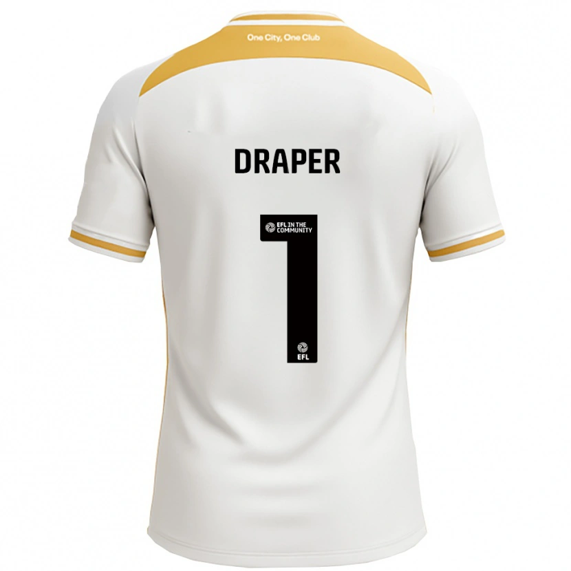 Danxen Kinderen Anna Draper #1 Wit Goud Thuisshirt Thuistenue 2025/26 T-Shirt