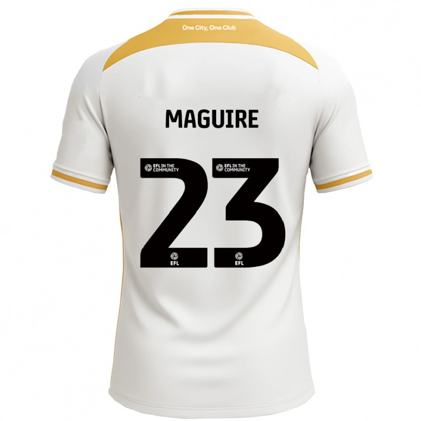 Danxen Kinderen Laurence Maguire #23 Wit Goud Thuisshirt Thuistenue 2025/26 T-Shirt