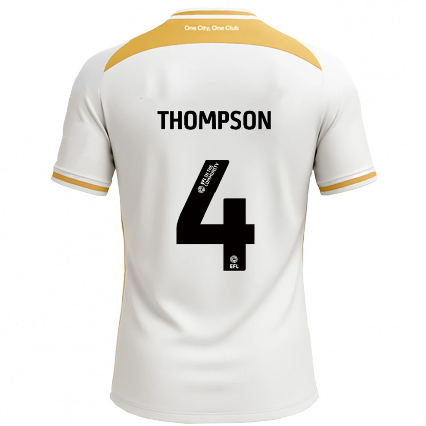 Danxen Kinderen Nathan Thompson #4 Wit Goud Thuisshirt Thuistenue 2025/26 T-Shirt