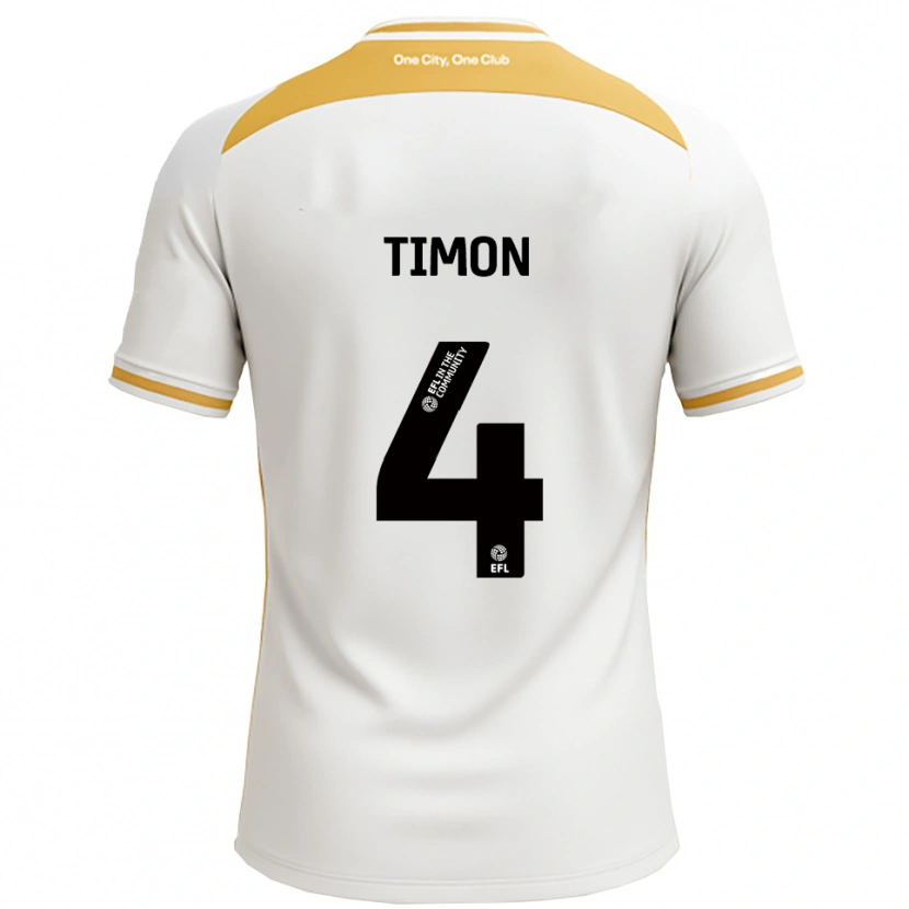 Danxen Kinderen Amelie Timon #4 Wit Goud Thuisshirt Thuistenue 2025/26 T-Shirt