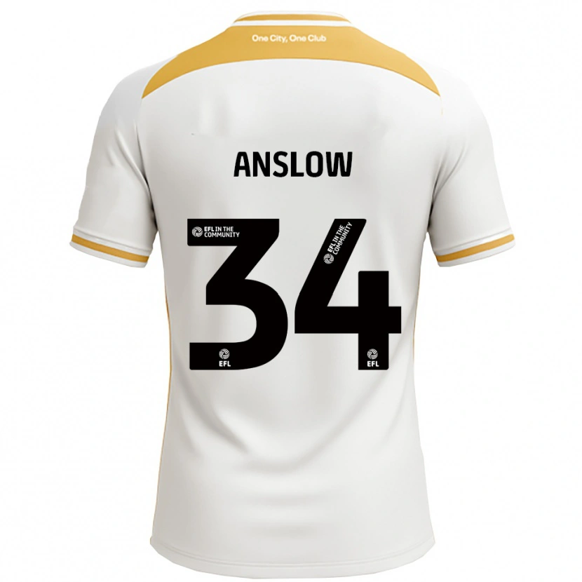 Danxen Kinderen Lauren Anslow #34 Wit Goud Thuisshirt Thuistenue 2025/26 T-Shirt