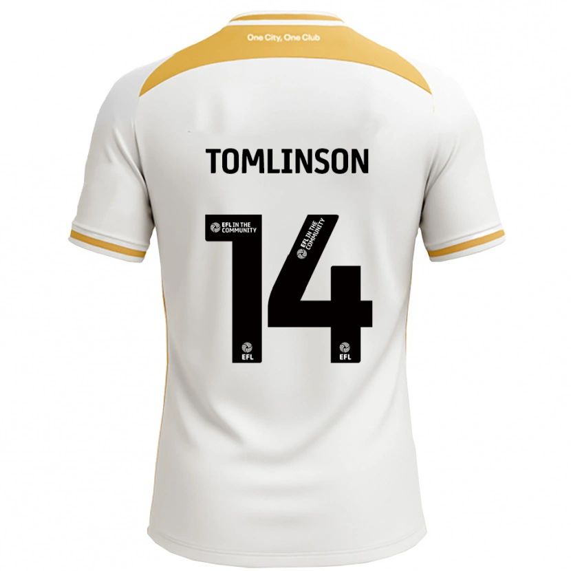 Danxen Kinderen Joe Tomlinson #14 Wit Goud Thuisshirt Thuistenue 2025/26 T-Shirt