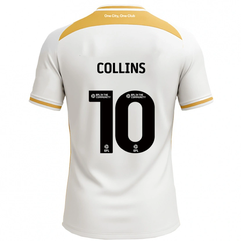 Danxen Kinderen Aaron Collins #10 Wit Goud Thuisshirt Thuistenue 2025/26 T-Shirt