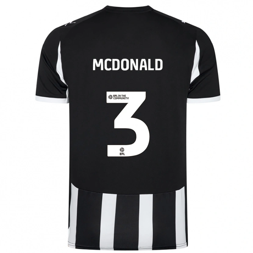Danxen Kinderen Rod Mcdonald #3 Zwart Wit Thuisshirt Thuistenue 2025/26 T-Shirt