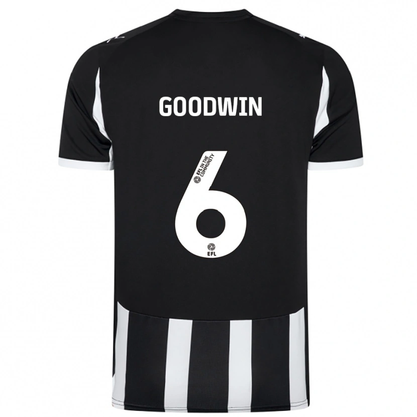 Danxen Kinderen Alfie Goodwin #6 Zwart Wit Thuisshirt Thuistenue 2025/26 T-Shirt