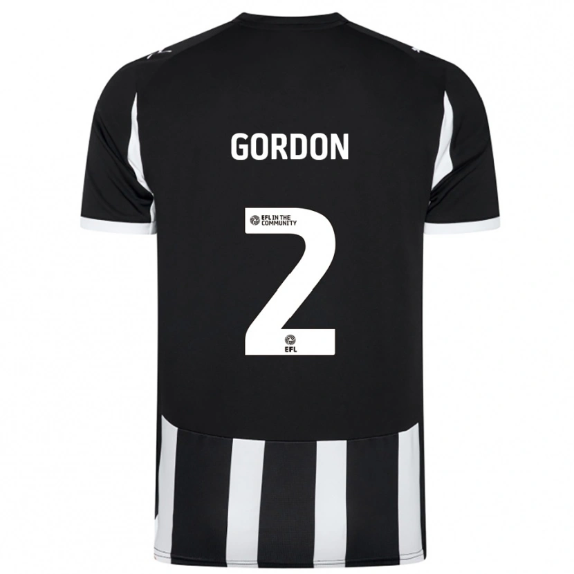 Danxen Kinderen Kellan Gordon #2 Zwart Wit Thuisshirt Thuistenue 2025/26 T-Shirt