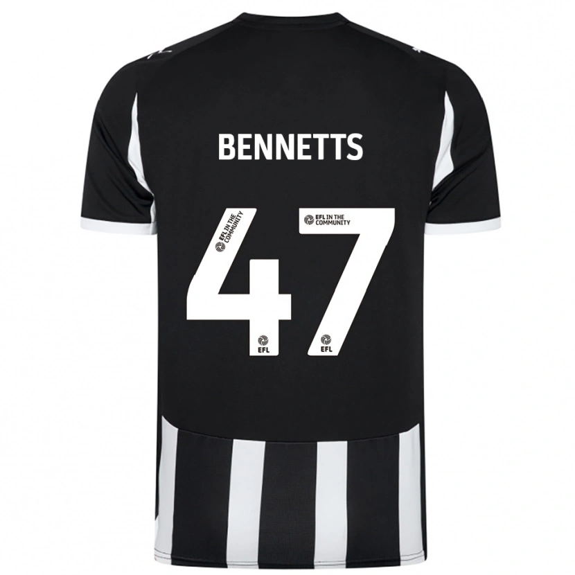 Danxen Kinderen Keanan Bennetts #47 Zwart Wit Thuisshirt Thuistenue 2025/26 T-Shirt