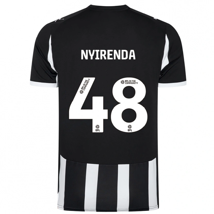 Danxen Kinderen Themba Nyirenda #48 Zwart Wit Thuisshirt Thuistenue 2025/26 T-Shirt