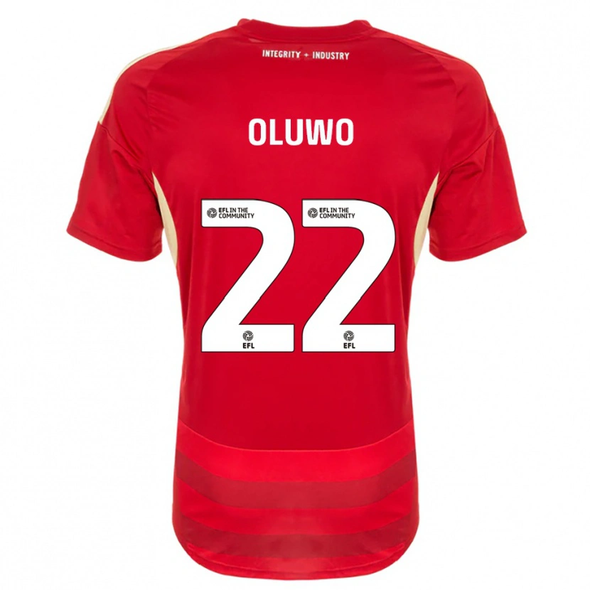 Danxen Kinderen Adebola Oluwo #22 Rood Wit Thuisshirt Thuistenue 2025/26 T-Shirt