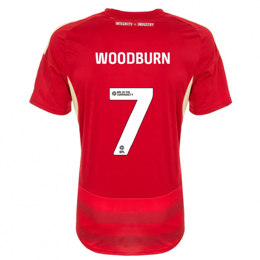 Danxen Kinderen Ben Woodburn #7 Rood Wit Thuisshirt Thuistenue 2025/26 T-Shirt