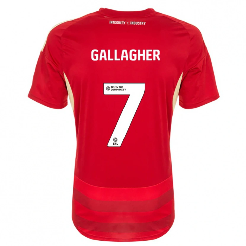 Danxen Kinderen Tamzin Gallagher #7 Rood Wit Thuisshirt Thuistenue 2025/26 T-Shirt