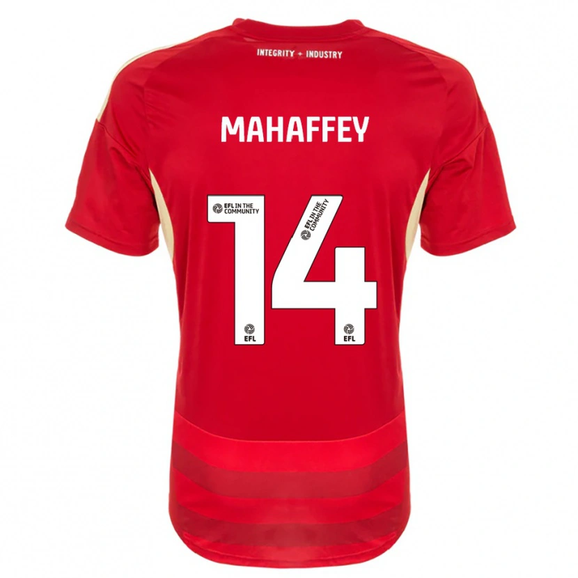 Danxen Kinderen Caitlin Mahaffey #14 Rood Wit Thuisshirt Thuistenue 2025/26 T-Shirt