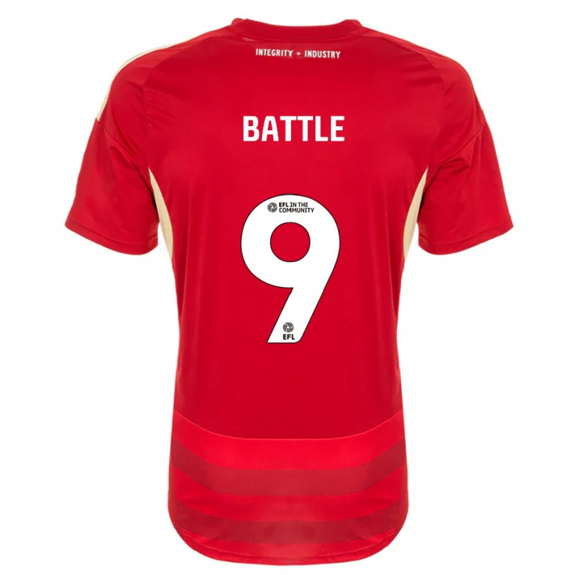 Danxen Kinderen Jess Battle #9 Rood Wit Thuisshirt Thuistenue 2025/26 T-Shirt