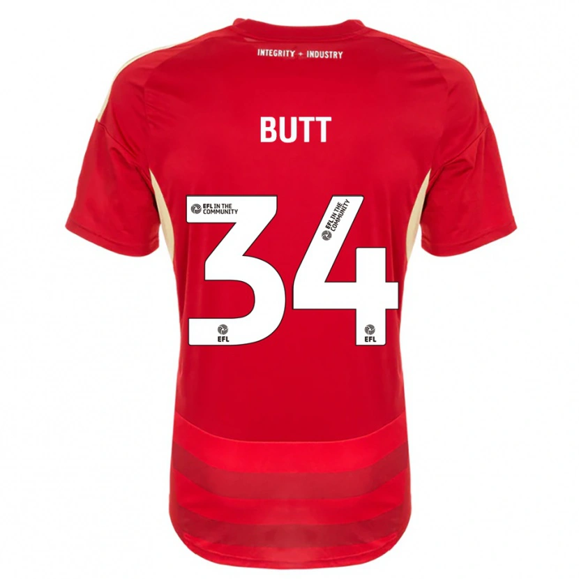 Danxen Kinderen Ruben Butt #34 Rood Wit Thuisshirt Thuistenue 2025/26 T-Shirt