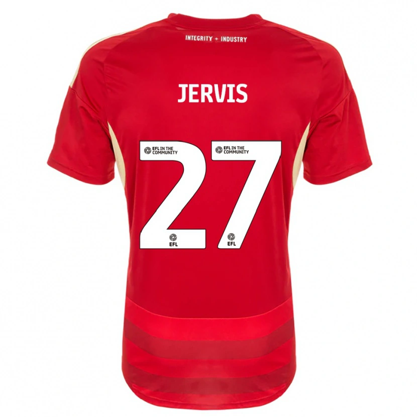 Danxen Kinderen Lizzie Jervis #27 Rood Wit Thuisshirt Thuistenue 2025/26 T-Shirt