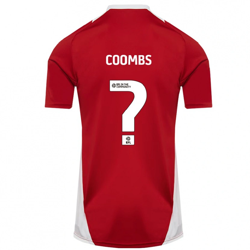 Danxen Kinderen Adam Coombs #0 Rood Wit Goud Thuisshirt Thuistenue 2025/26 T-Shirt