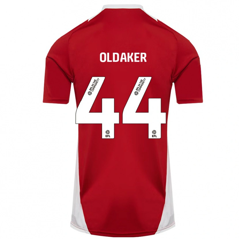 Danxen Kinderen Darren Oldaker #44 Rood Wit Goud Thuisshirt Thuistenue 2025/26 T-Shirt