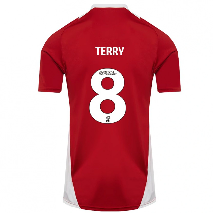 Danxen Kinderen Josh Terry #8 Rood Wit Goud Thuisshirt Thuistenue 2025/26 T-Shirt