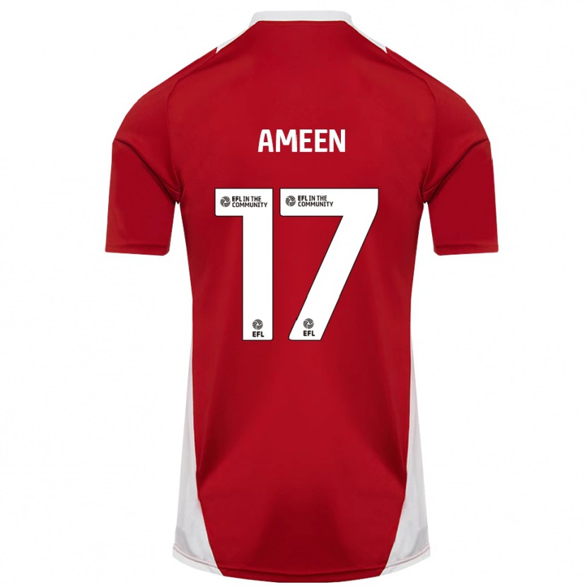 Danxen Kinderen Botan Ameen #17 Rood Wit Goud Thuisshirt Thuistenue 2025/26 T-Shirt