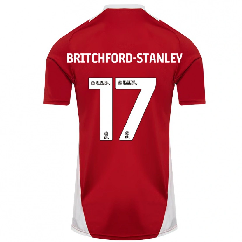 Danxen Kinderen Conor Britchford-Stanley #17 Rood Wit Goud Thuisshirt Thuistenue 2025/26 T-Shirt