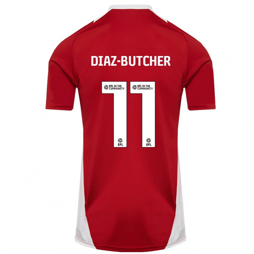 Danxen Kinderen Helena Diaz-Butcher #11 Rood Wit Goud Thuisshirt Thuistenue 2025/26 T-Shirt
