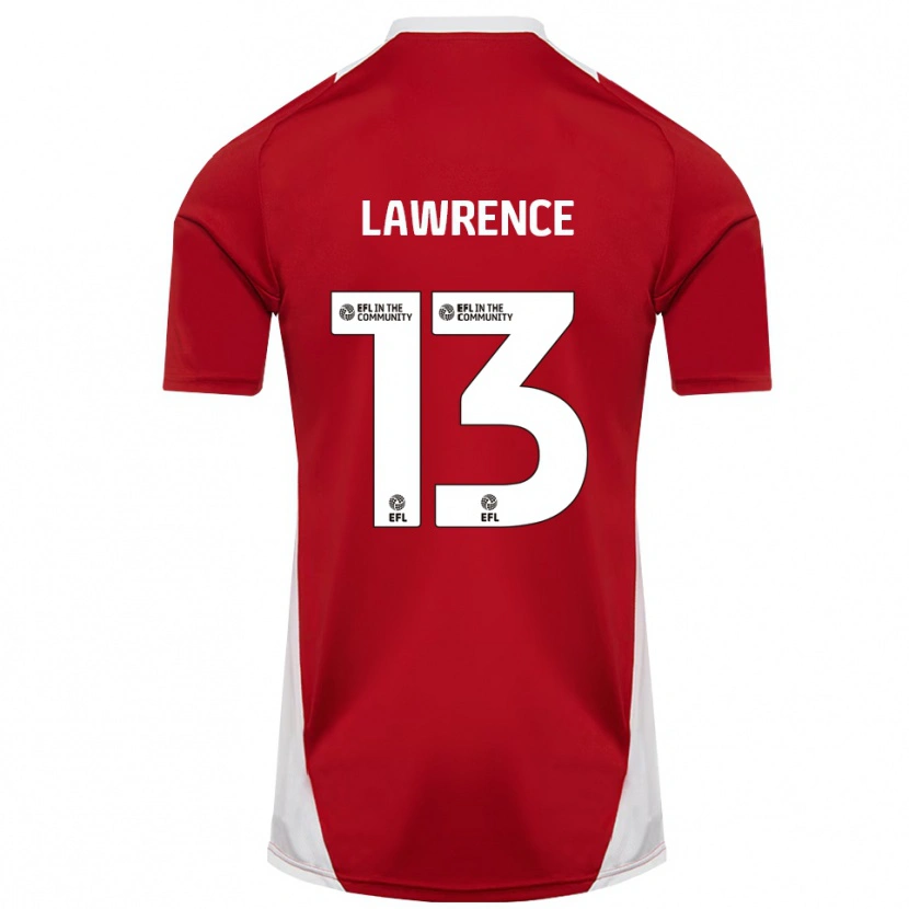 Danxen Kinderen Charlie Lawrence #13 Rood Wit Goud Thuisshirt Thuistenue 2025/26 T-Shirt