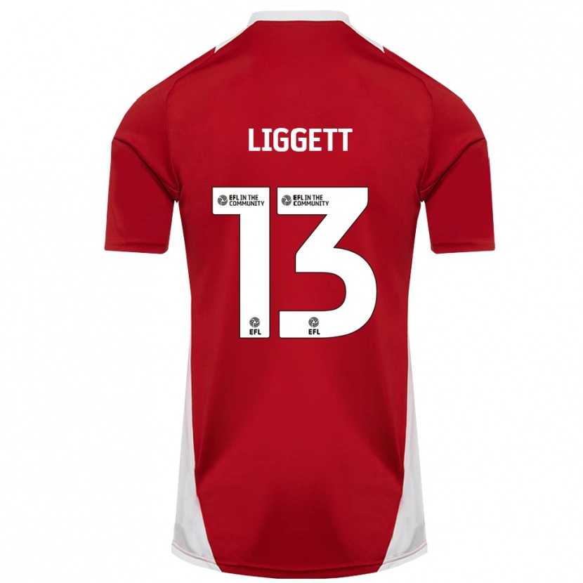 Danxen Kinderen Lacy Liggett #13 Rood Wit Goud Thuisshirt Thuistenue 2025/26 T-Shirt