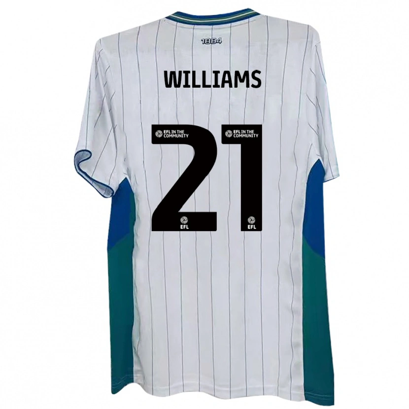 Danxen Kinderen Josh Williams #21 Wit Groen Blauw Thuisshirt Thuistenue 2025/26 T-Shirt