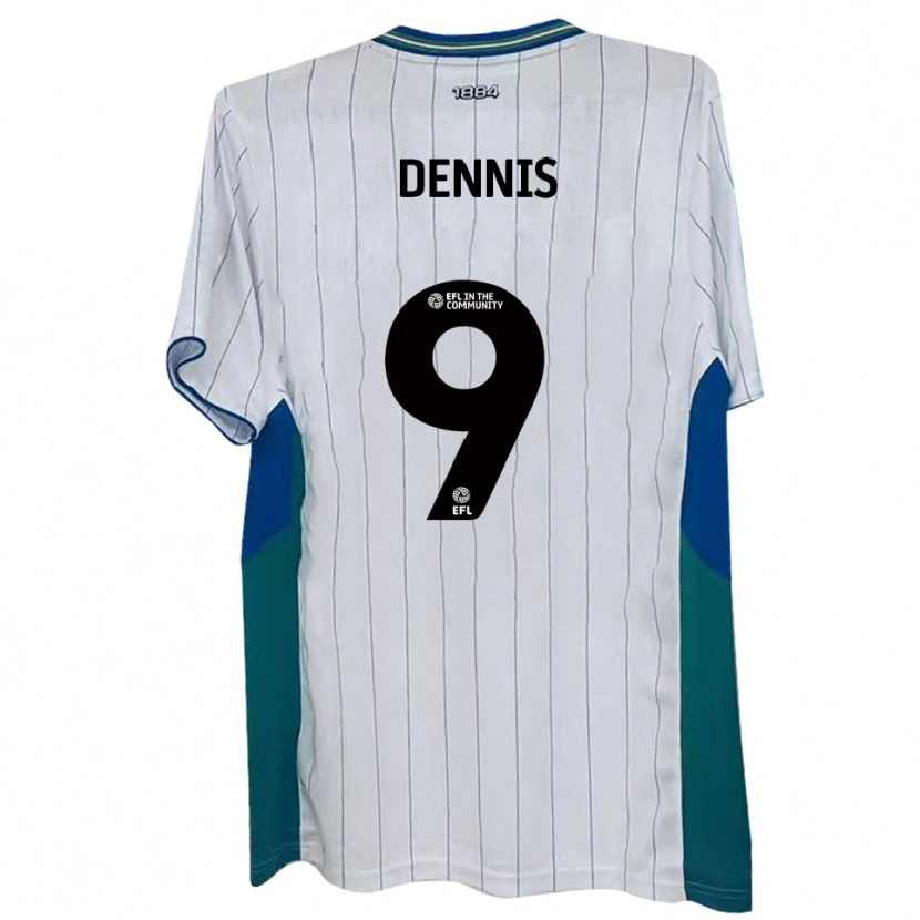 Danxen Kinderen Kristian Dennis #9 Wit Groen Blauw Thuisshirt Thuistenue 2025/26 T-Shirt