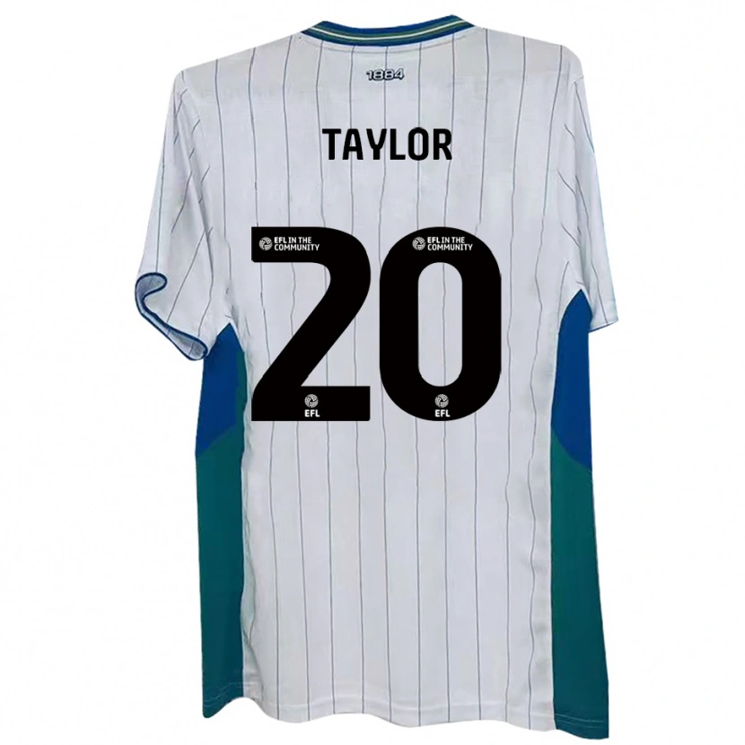 Danxen Kinderen Sam Taylor #20 Wit Groen Blauw Thuisshirt Thuistenue 2025/26 T-Shirt