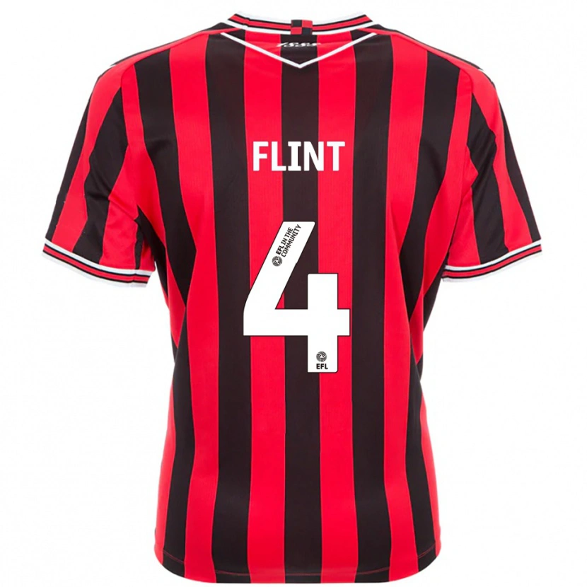 Danxen Kinderen Aden Flint #4 Rood Zwart Thuisshirt Thuistenue 2025/26 T-Shirt