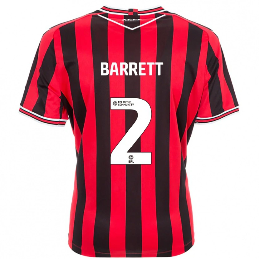 Danxen Kinderen Connor Barrett #2 Rood Zwart Thuisshirt Thuistenue 2025/26 T-Shirt